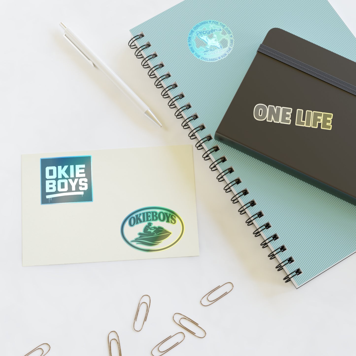 Okie Boys ‘One Life’ Sticker Sheet – Progeria Research Awareness Decal Set