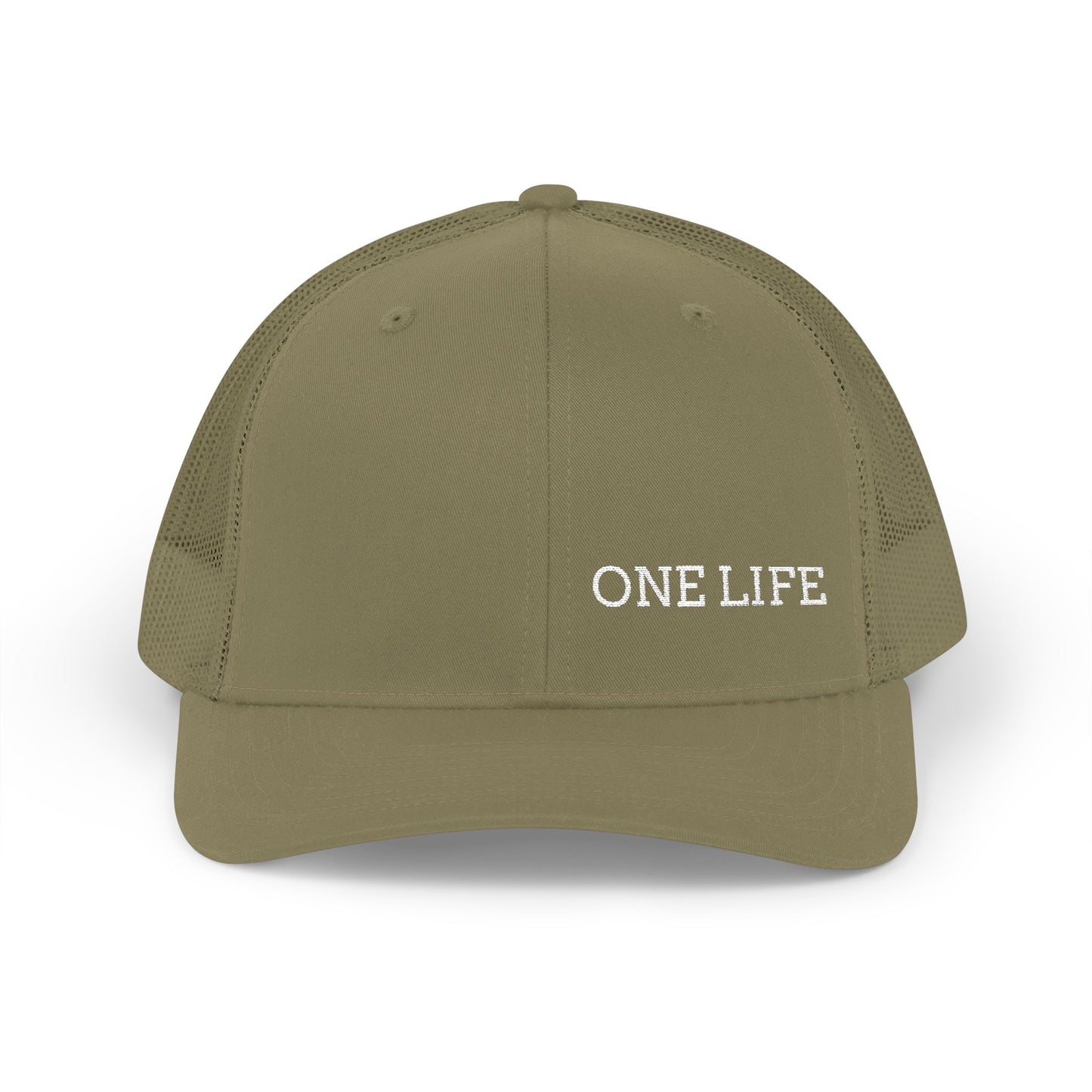 One Life Trucker Cap — Embroidered Snapback Mesh Hat