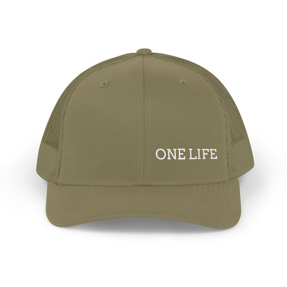 One Life Trucker Cap — Embroidered Snapback Mesh Hat