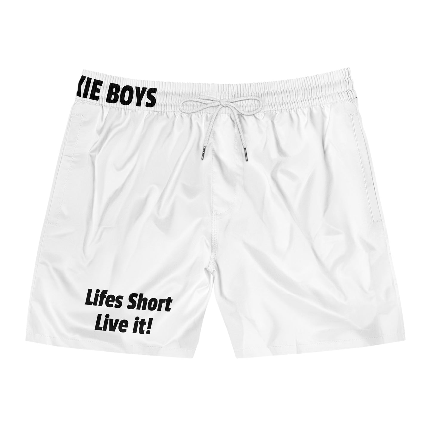 Men's Swim Shorts – "Life's Short Live It!" Casual Beach Trunks