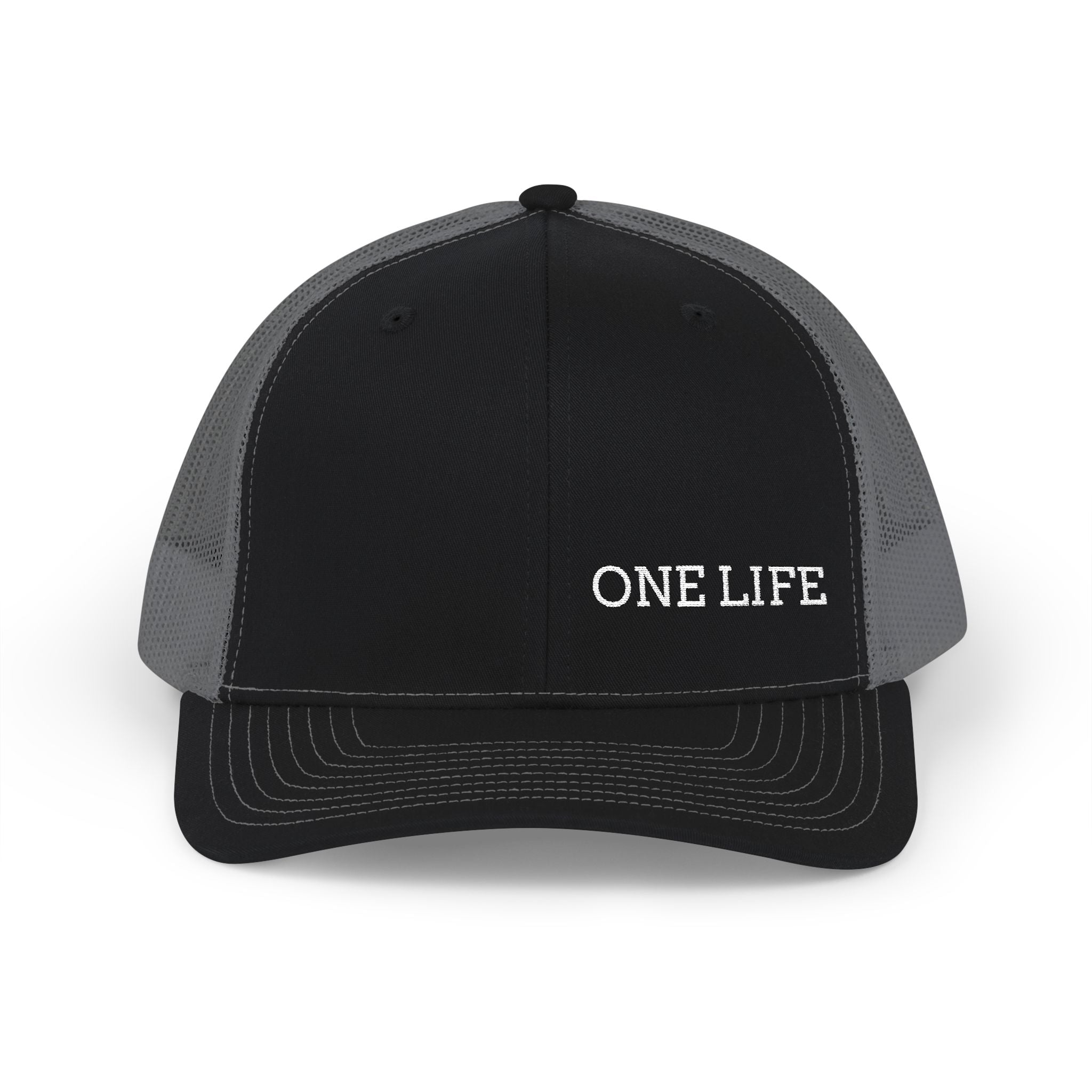 One Life Trucker Cap — Embroidered Snapback Mesh Hat – Okie Boys