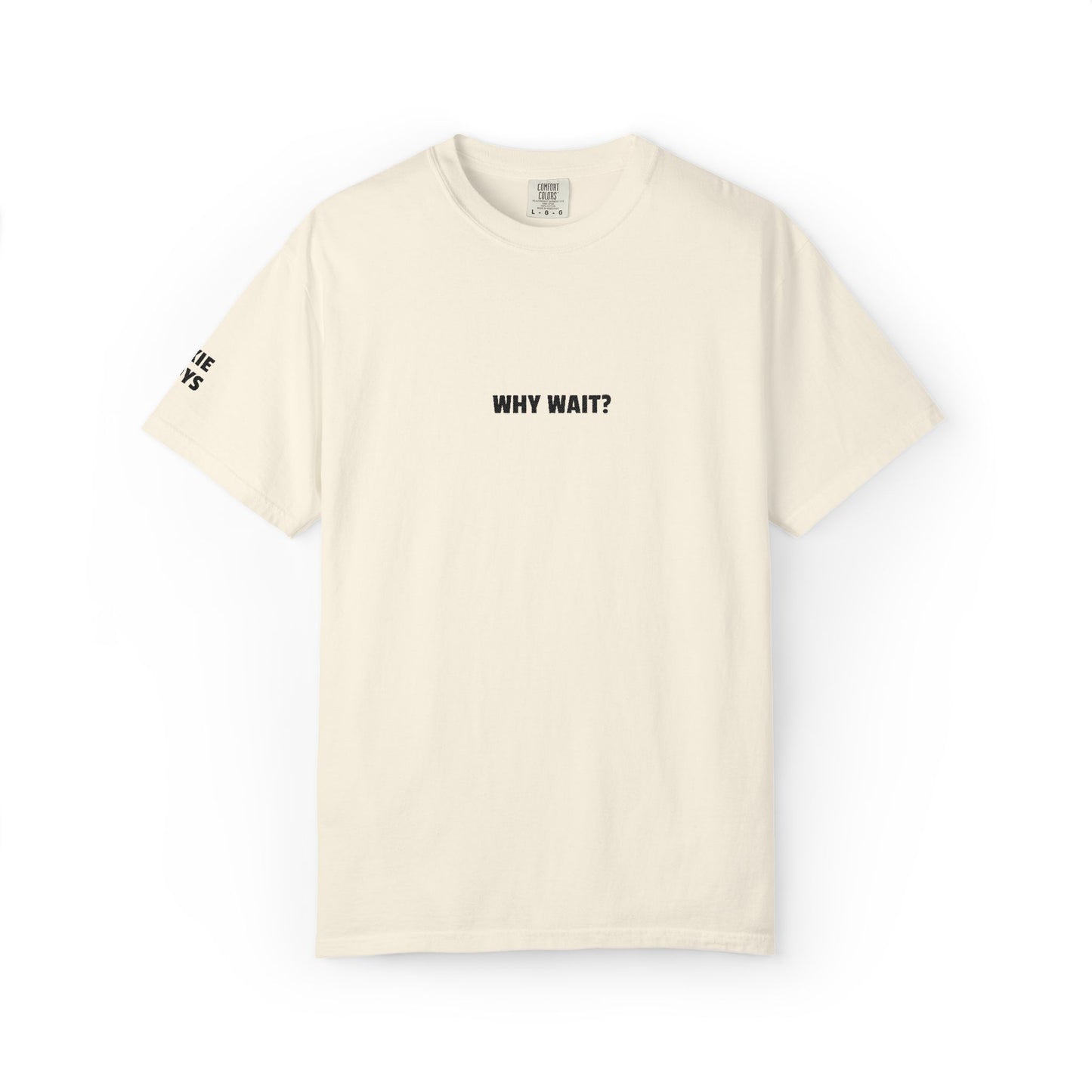 Why Wait? Embroidered T-Shirt