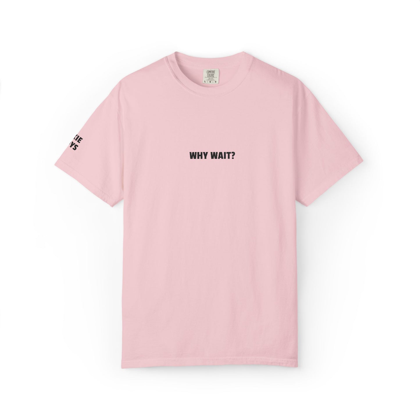 Why Wait? Embroidered T-Shirt