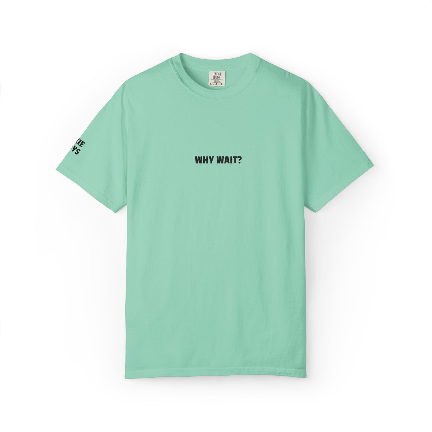 Why Wait? Embroidered T-Shirt